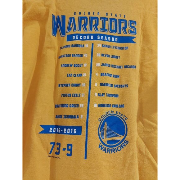 NBA 2014 2015 Golden State Warriors Record Season 73-9 NBA Champions T-Shirt M - Picture 7 of 7
